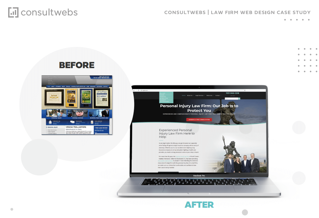 Web Design Case Study Before & After Image