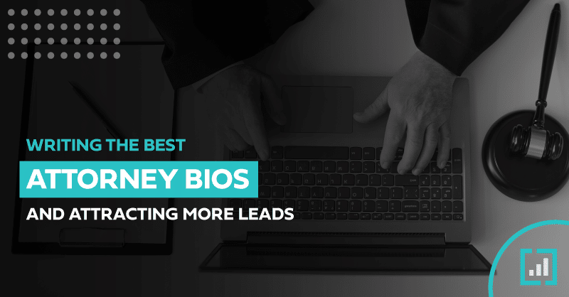 Tips for writing compelling attorney bios to boost lead generation, displayed in a modern workspace.
