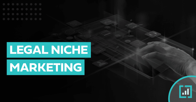 Hand engages digital interface in legal marketing graphic, emphasizing technologys role in law.