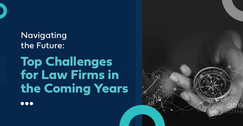 Hands interact with digital interface, symbolizing future challenges and tech in law firms.