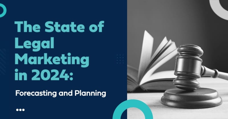 2024 Legal Marketing Trends cover with gavel on documents, symbolizing judicial expertise.