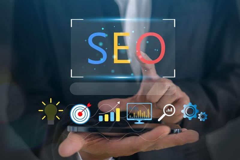Human with Search engine optimization SEO networking concept.